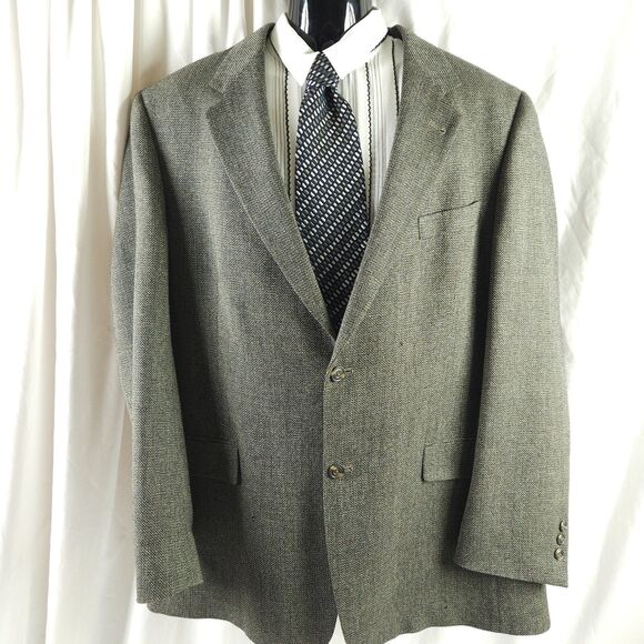 Austin Reed Mens 46L Gray Single Vent 2 Button Front Sports Coat Blazer - Picture 1 of 15